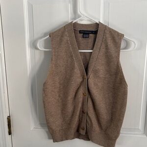 French Connection Tan Knit Vest